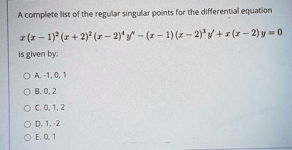 SOLVED A complete list of the regular singular points for the