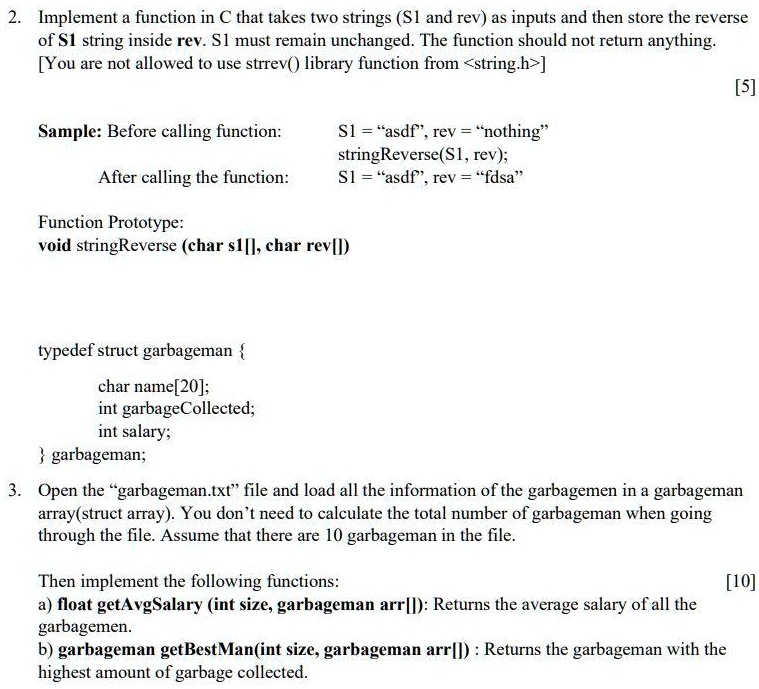 Please answer fast. Implement a function in C that takes two strings ...