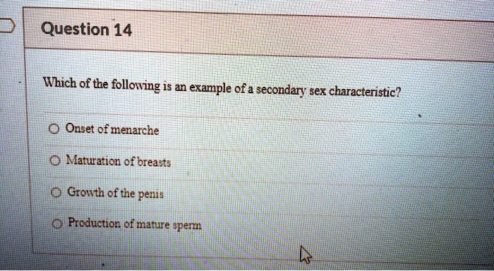 SOLVED Which of the following is an example of a secondary sex