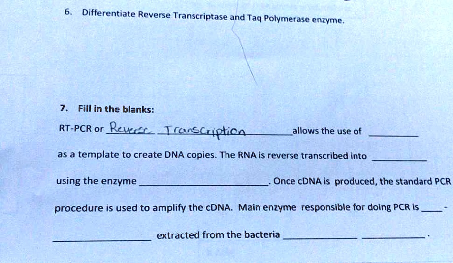 SOLVED RTPCR or Reverse Transcription Polymerase Chain Reaction