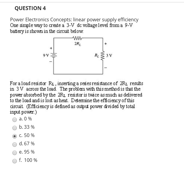 SOLVED QUESTION 4 Power Electronics Conceptslinear power supply