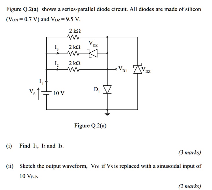 SOLVED Figure Q.2(a) shows a seriesparallel diode circuit. All diodes