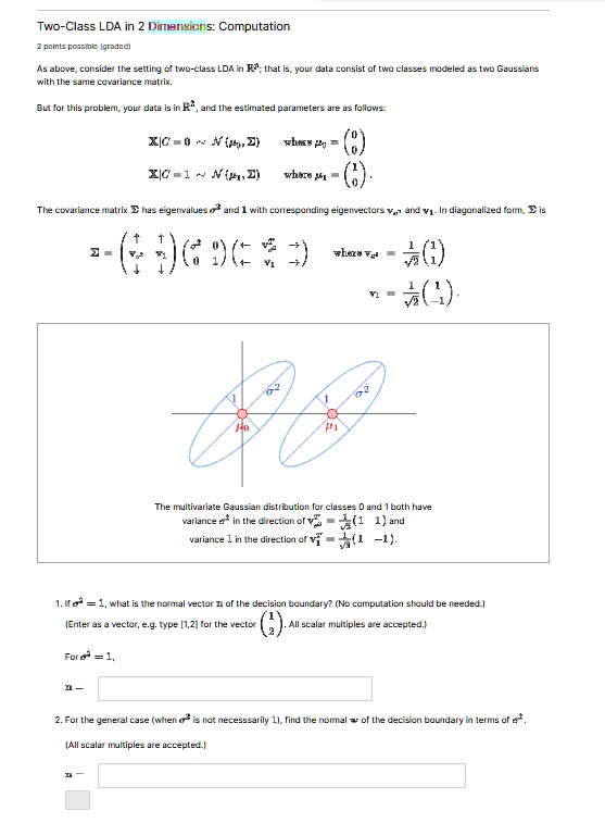 two class lda in 2 dirmerisiors computation 2 points possible gradcd as ...