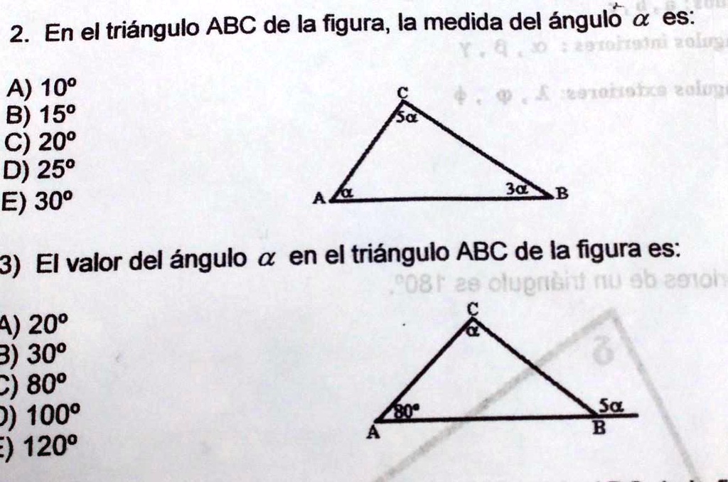 SOLVED: Segundo En El Triángulo ABC De La Figura La Medida Del ...