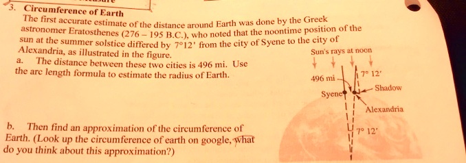 circumference of earth the first accurate estimate of the distance ...