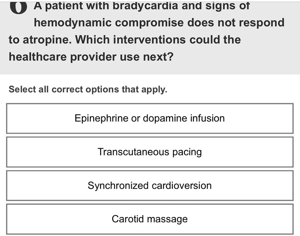 SOLVED A patient with bradycardia and signs of hemodynamic compromise