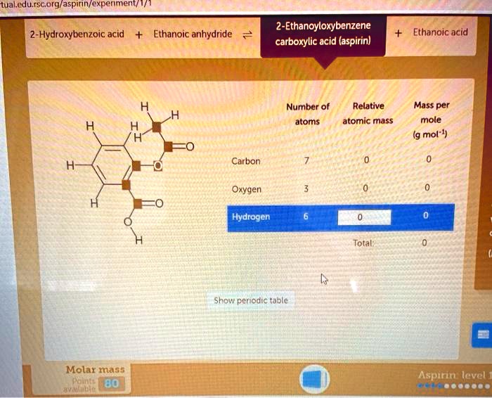 SOLVED tualedu 2Ethanoyloxybenzene carboxylic acid (aspirin) 2