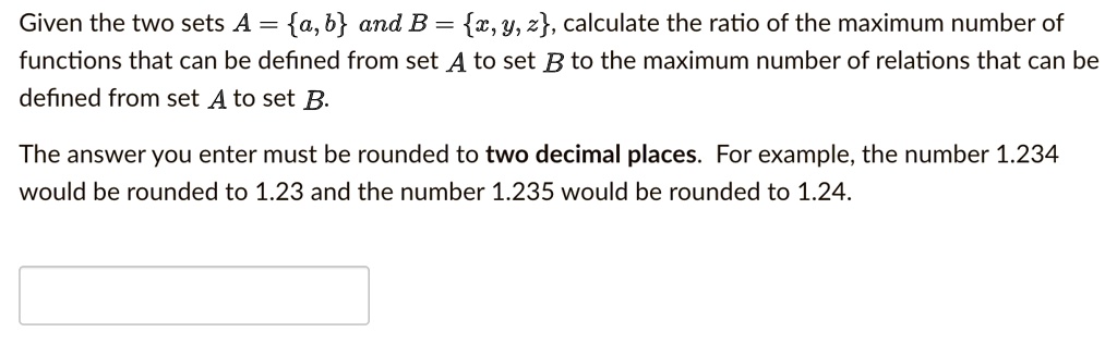 [GET ANSWER] given the two sets a ab and b 1y 2 calculate the ratio of ...