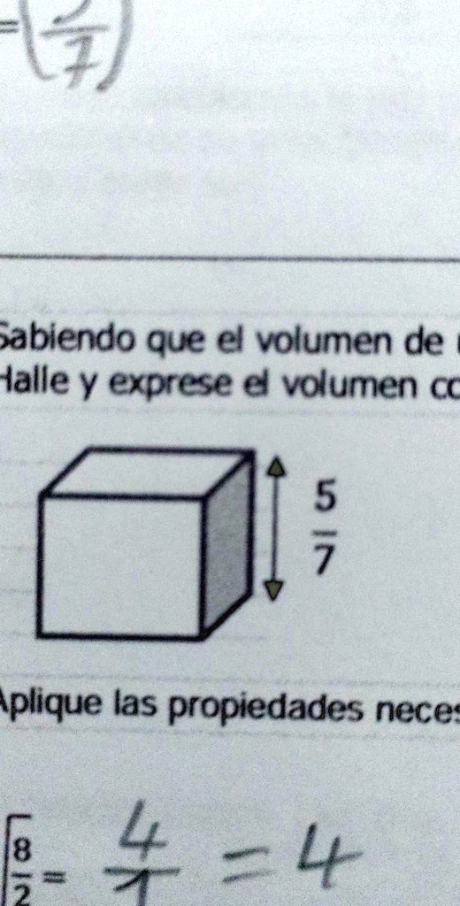 SOLVED: sabiendo que el volumen de un cubo es el resultado de ...