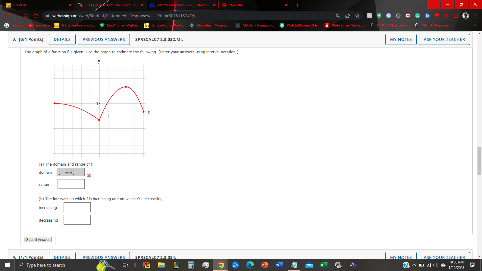 SOLVED 3 0 1 Points DETAILS PREVIOUS ANSWERS SPRECALC7 2 3 032 MI 