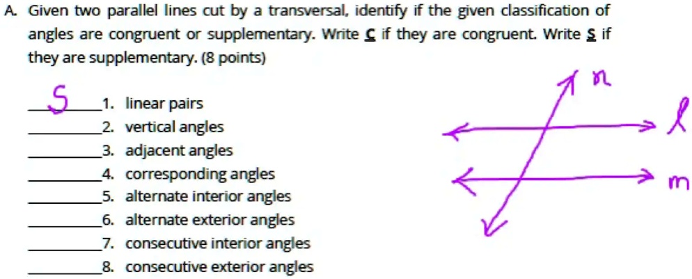 Two Parallel Lines Cut By A Transversal