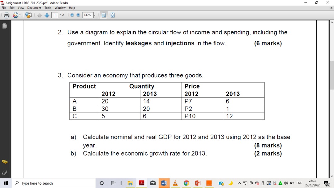 SOLVED 2. Use a diagram to explain the circular flow of and spending, including the