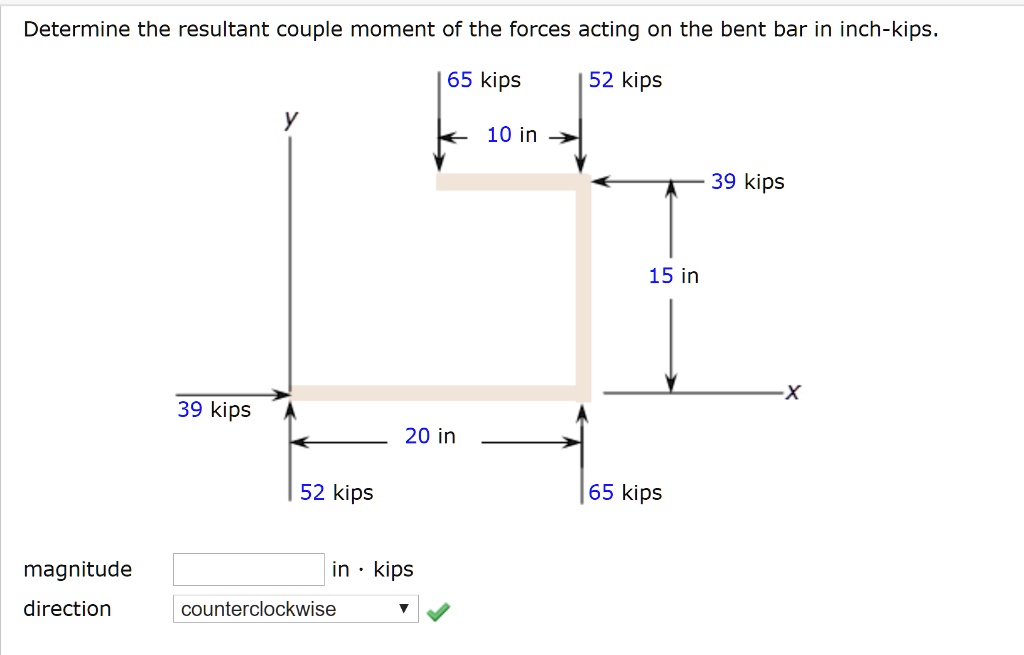 SOLVED Determine the resultant couple moment of the forces acting on