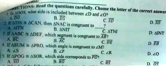 VIDEO solution: Andm JcTOn Read the questions carefully. Choose 4DOS ...