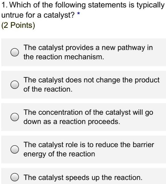 SOLVED 1. Which of the following statements is typically untrue for a