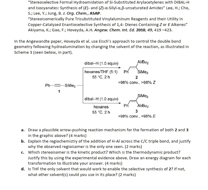 SOLVED: Stereoselective Formal Hydroamidation of Si-Substituted ...