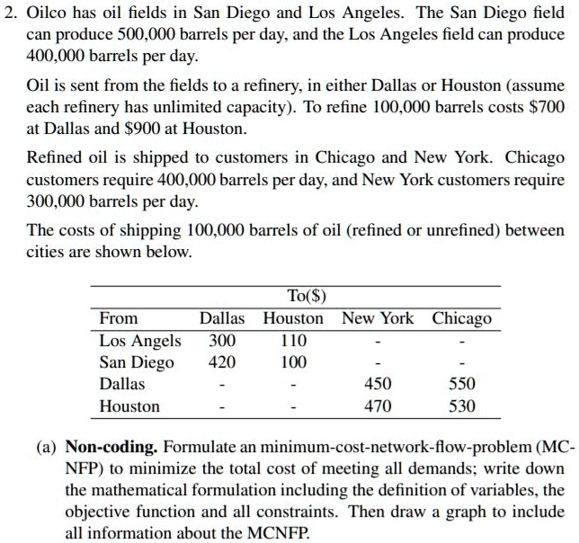 Oilco has oil fields in San Diego and Los Angeles. The San Diego field