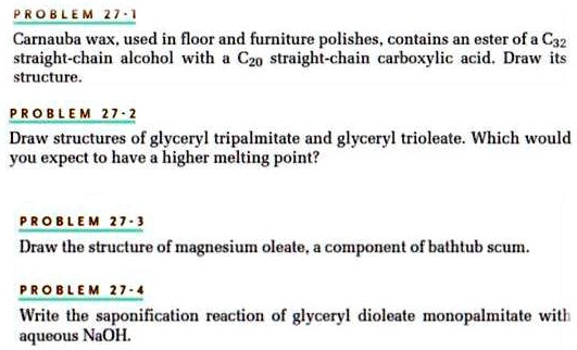 SOLVED: P R0 B L E M 17 . 1 Carnauba Wax: Used In Floor And Furniture ...