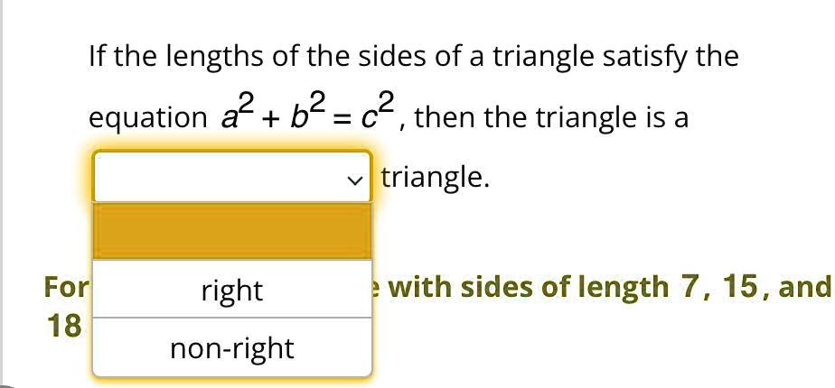 Solved Solve The Math Problem No Spamming Ifthe Lengths Of The Sides Of A Triangle Satisfy The 0225