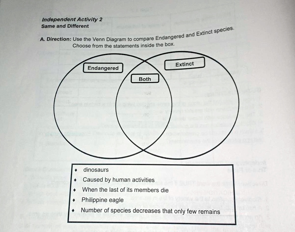 Endangered Species Venn Diagram Organizer for 4th - 5th Grade