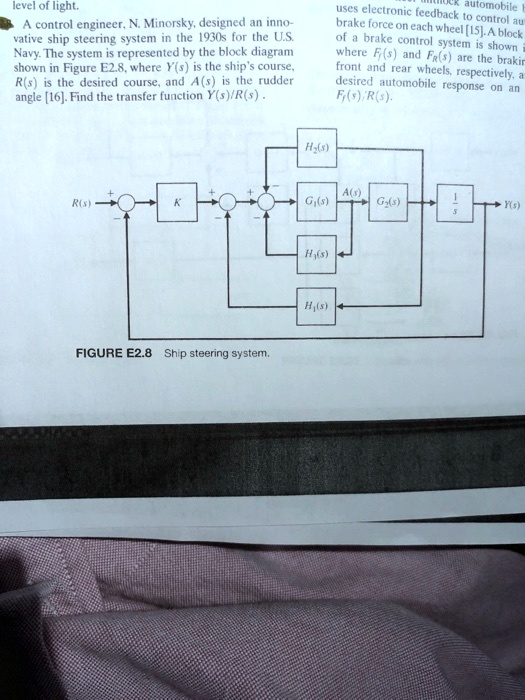 SOLVED: level of light. A control engineer,N.Minorsky,designed an inno ...