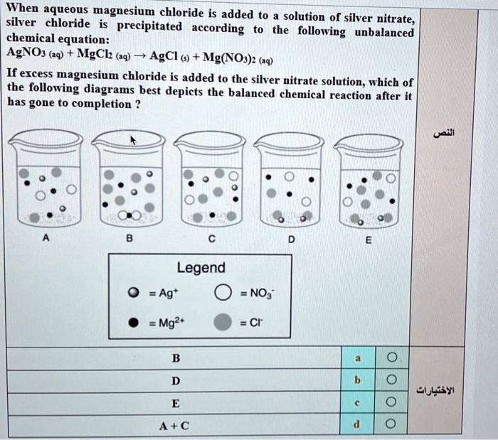 Solved Silhen Aqueous Magnesium Chloride Is Added To A Solution Of Silver Nitrate Precipitated 9373