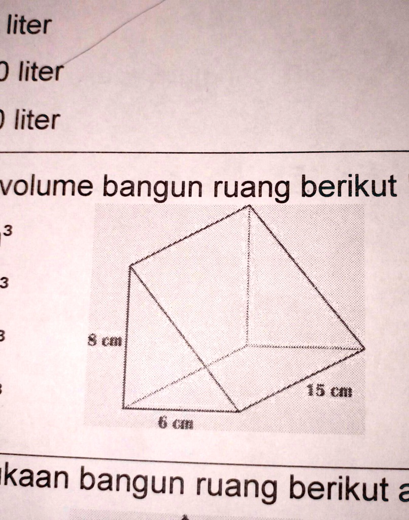 SOLVED: Mo Tanya Ini Jawabannya Brapa Ya Liter ) Liter Liter Volume ...