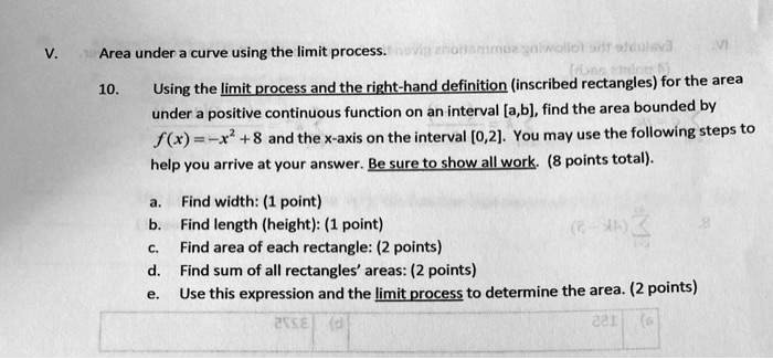 area under curve using the limit process using the limit process andthe ...