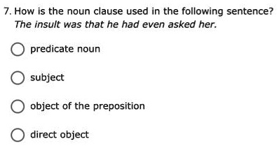 noun clause used as a direct object