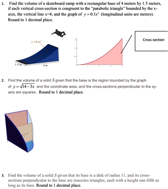 Skateboard Inverted Ramp Math Problem find the volume of a skateboard ramp with rectangular base of 4 meters ...