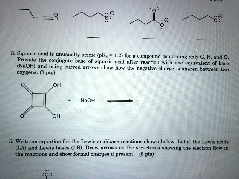 Solved Squaric Acid Is Unusually Acidic Pka 1 2 For A Compound Containing Only C H And O