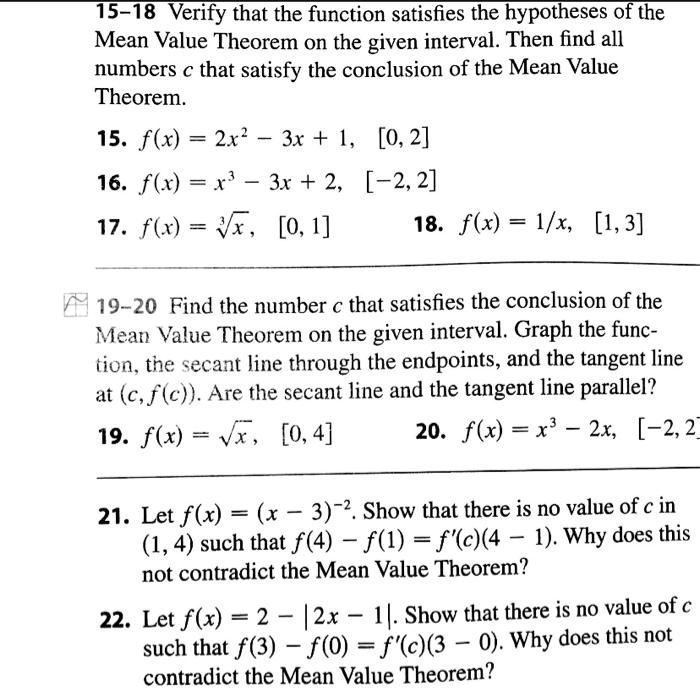 Solved 15 Verify That The Function Satisfies The Hypotheses Of The