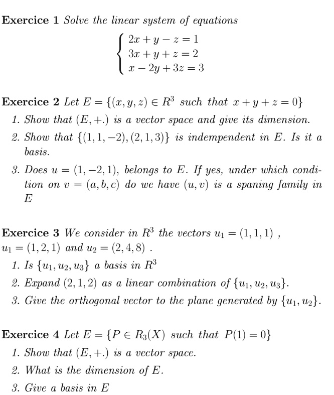 Solved Exercice 1 Solve The Linear System Of Equations 2x Y 2 1 3x Y 2 2 X 2y 32 3 Exercice 2