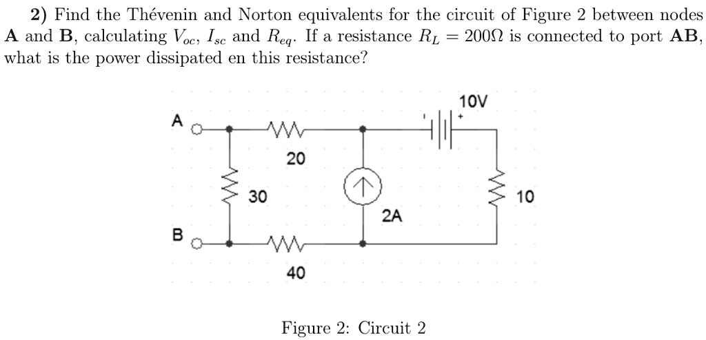 2 find the thevenin and norton equivalents for the circuit of figure 2 ...