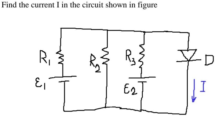 SOLVED: Find the current I in the circuit shown in figure E2 1