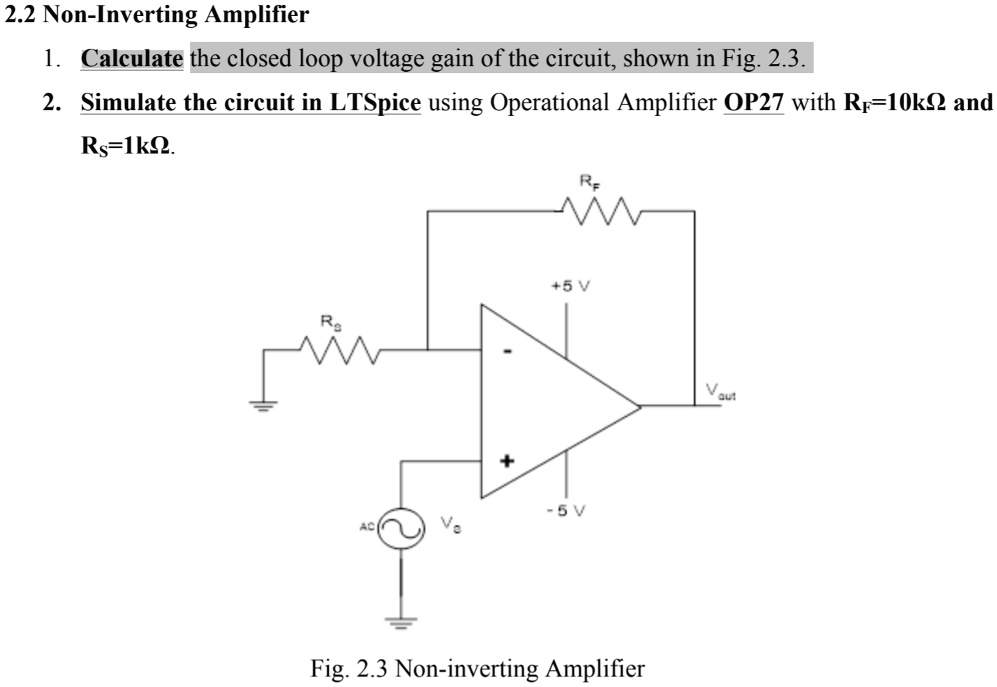 22 non inverting amplifier 1 calculate the closed loop voltage gain of ...