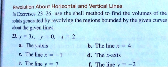 SOLVED: Revolution About Horizontal and Vertical Lines In Exercises 23 ...