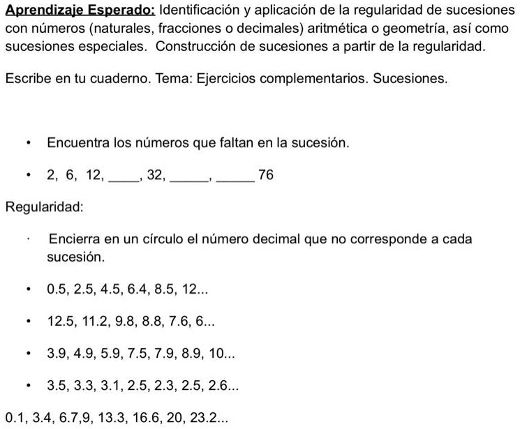 Identificación Y Aplicación De La Regularidad De Sucesiones Con Números