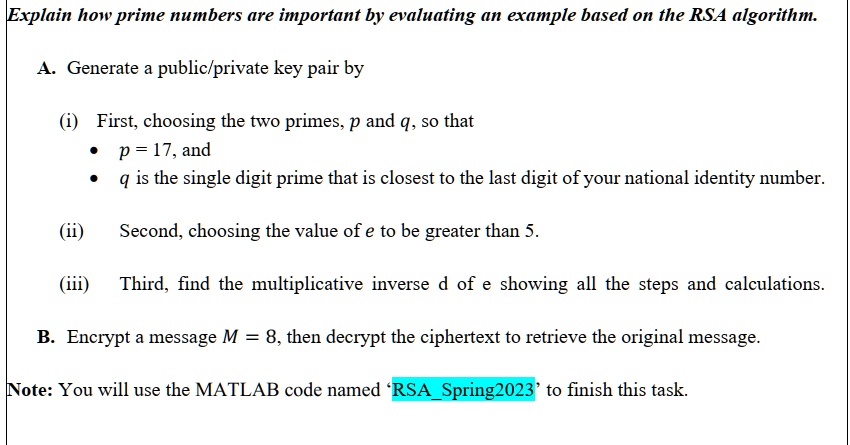 SOLVED: Explain how prime numbers are important by evaluating an ...
