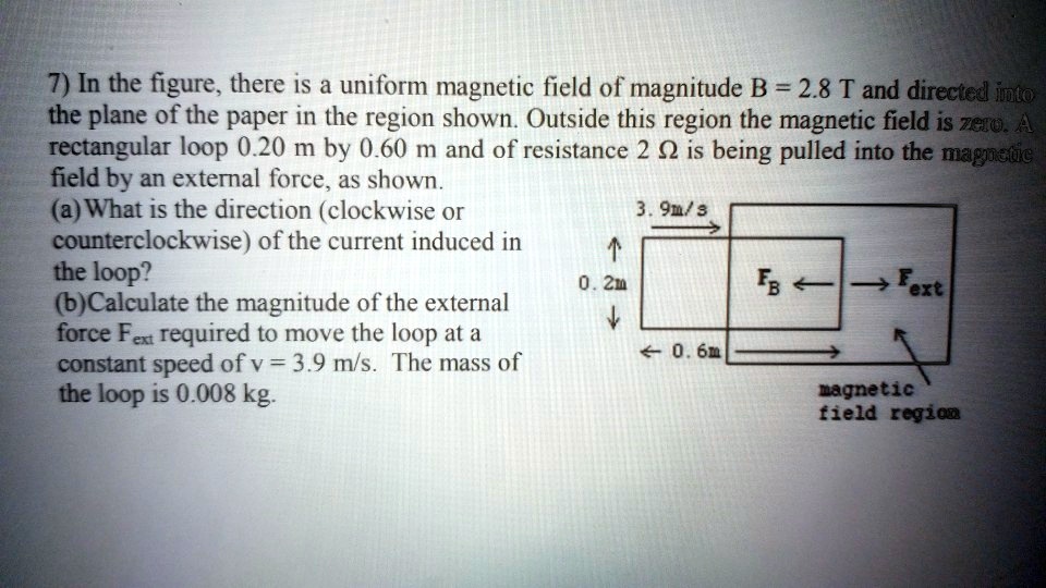 SOLVED: 7) In the figure, there is uniform magnetic field of magnitude ...