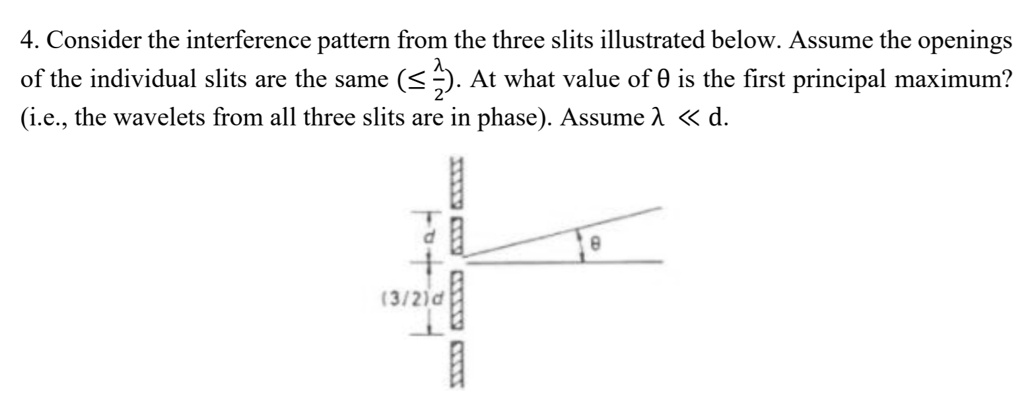 4. Consider the interference pattern from the three slits illustrated ...