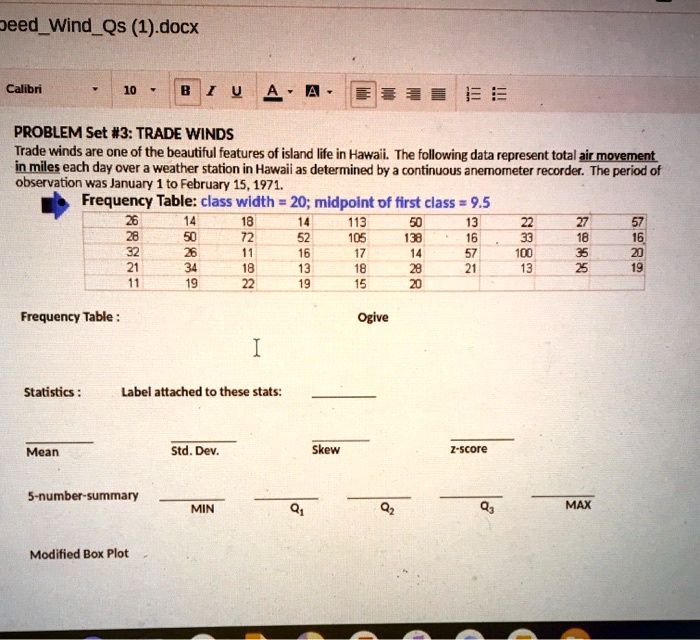 Solved North Utsire The wind speed data from North Utsire is