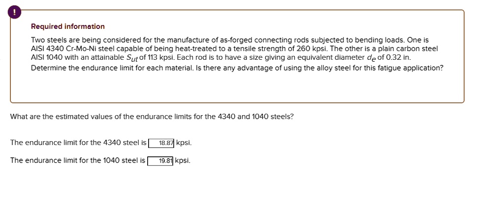 Endurance Limit Of 4340 Steel