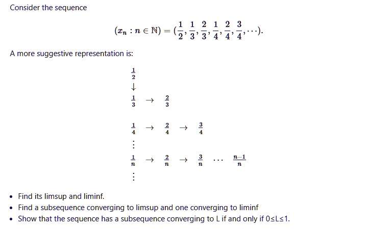 SOLVED: Consider the sequence (Cn n € N) = 6 2 3 ' 3' 481- A more ...