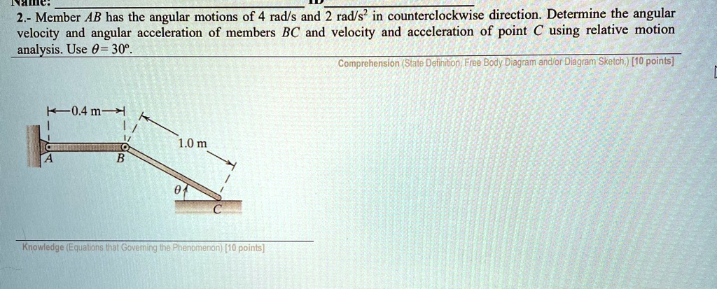SOLVED: Include diagram please. Ndm 2 - Member AB has the angular ...