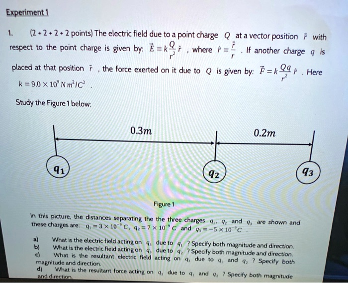 experiment 2 2 2 2 points the electric field due to point charge ata ...