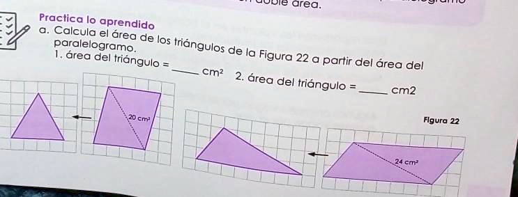 Solved: Calcula El área De Los Triangulos De La Figura 22 A Partir Del 