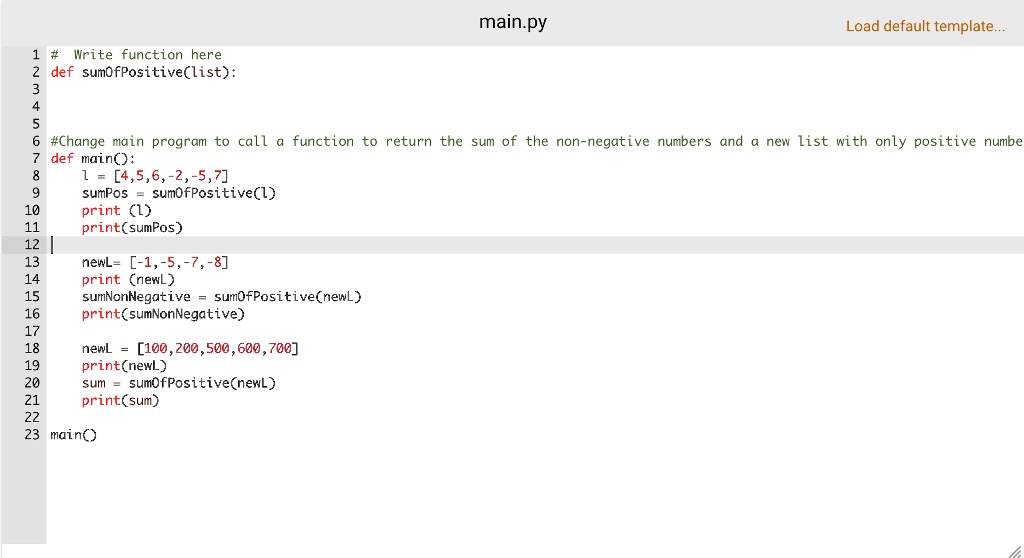 parameter a list of integers it returns ...