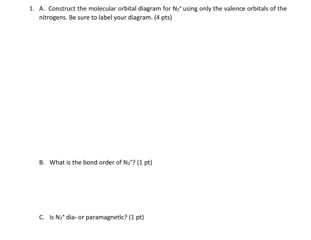 SOLVED: Construct the molecular orbital diagram for N2 using only the ...