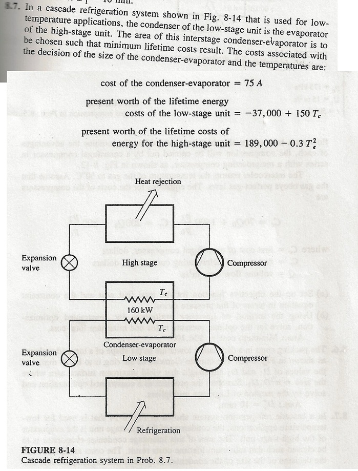 SOLVED 7.In a cascade refrigeration system shown in Fig.814 that is